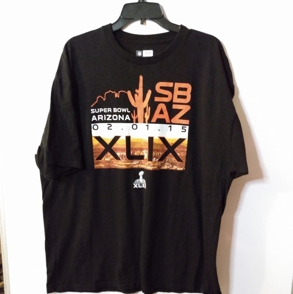 NFL Super Bowl Arizona  02.01.15, Black Orange print T-shirt, 2XL, pre-owned - Picture 1 of 7